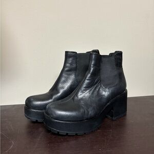 Vagabond Black Platform Leather Chelsea Boots EU 36 US 5.5